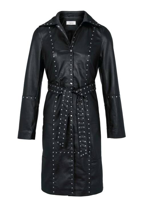 Кожаное пальто, черное - Heine фото 2