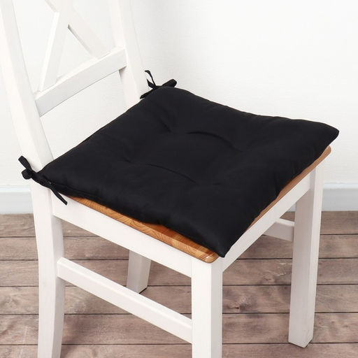 Подушка на стул «Этель» Home, 42×42 см, чёрная