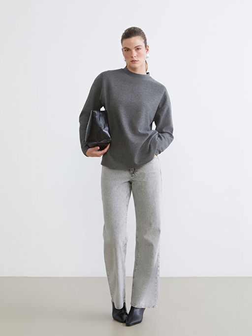 Bisiklet Yaka Oversize Kad?n Ti??rt