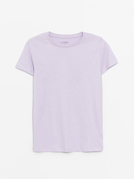 Bisiklet Yaka Basic K?sa Kollu K?z ?ocuk Ti??rt