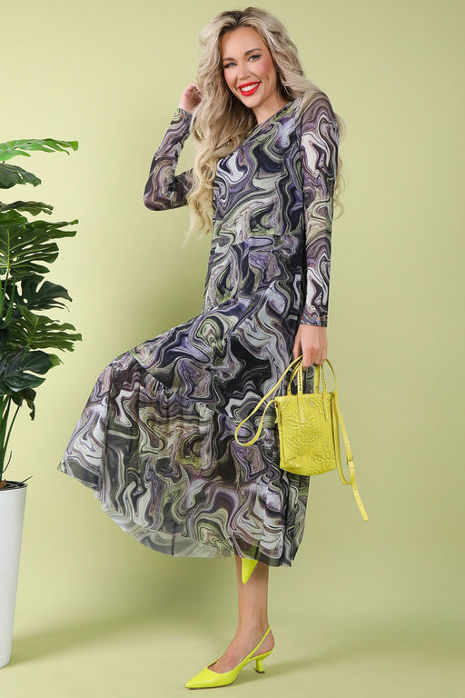 Платье Мечтай по-крупному (вулкан сирень) - Эльза фото 3