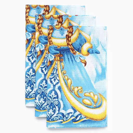 Набор новогодних полотенец Доляна С новым годом 35х60см-3штуки,100% хлопок, вафельное полотно 162г/м2 фото 5