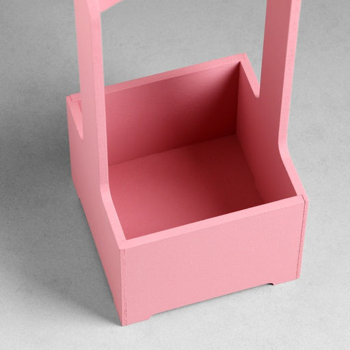 Подарочный ящик, 13.5×13.5×30 см, деревянный, с ручкой, розовый
