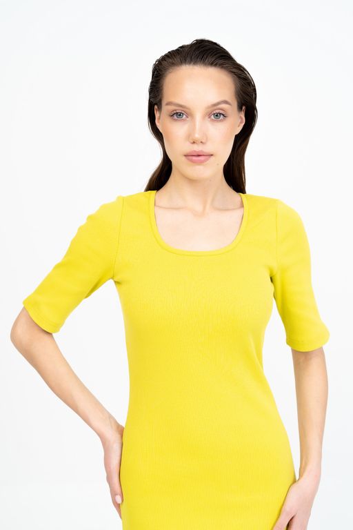 Платье женское 376L11-WB лимонный - Solo mio фото 5