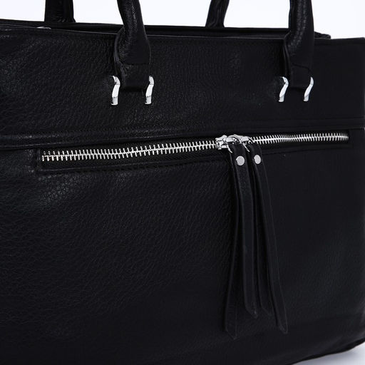 Сумка-тоут на молнии, 2 наружных кармана, цвет чёрный - Simaland фото 4