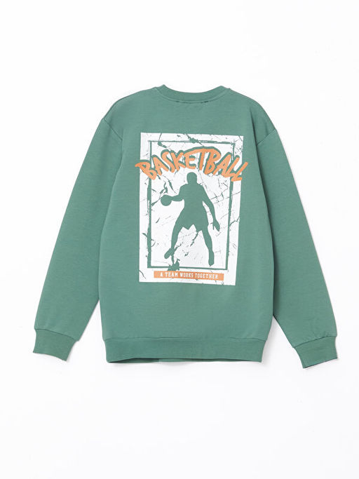 Bisiklet Yaka Bask?l? Erkek ?ocuk Sweatshirt - Waikiki фото 2