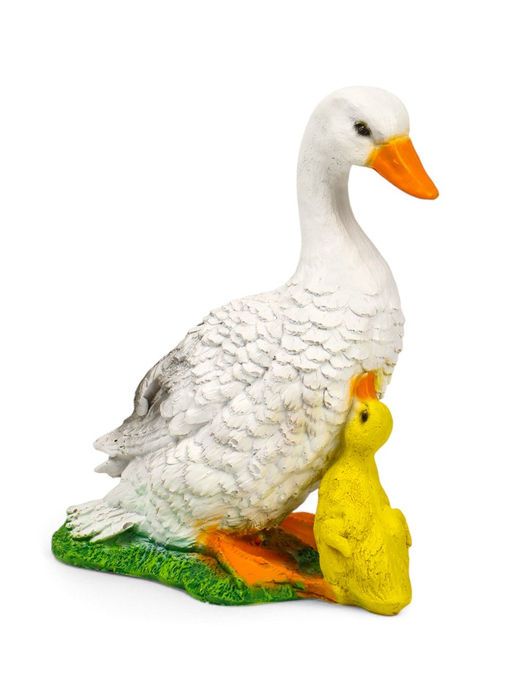 Садовая фигура из полистоуна «Утка с утёнком», 31×24×13 см