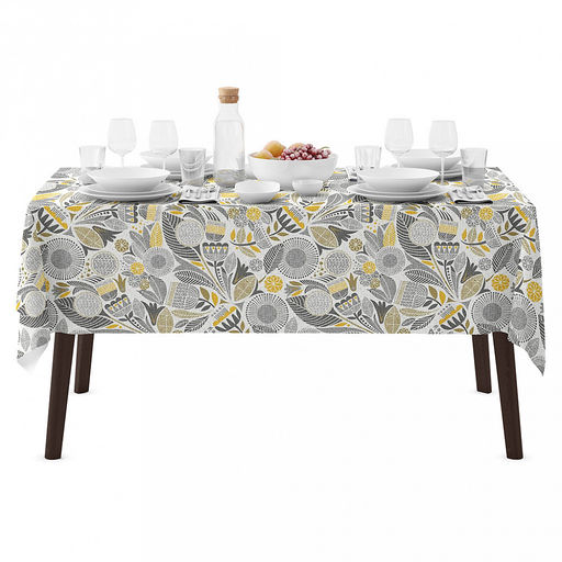 Скатерть 200х145см "Марракеш", длина стола до 160см, на 6-8 персон, рогожка, хлопок 171г/м2, упаковка классическая 28х41см, "Домашняя мода" (Россия)