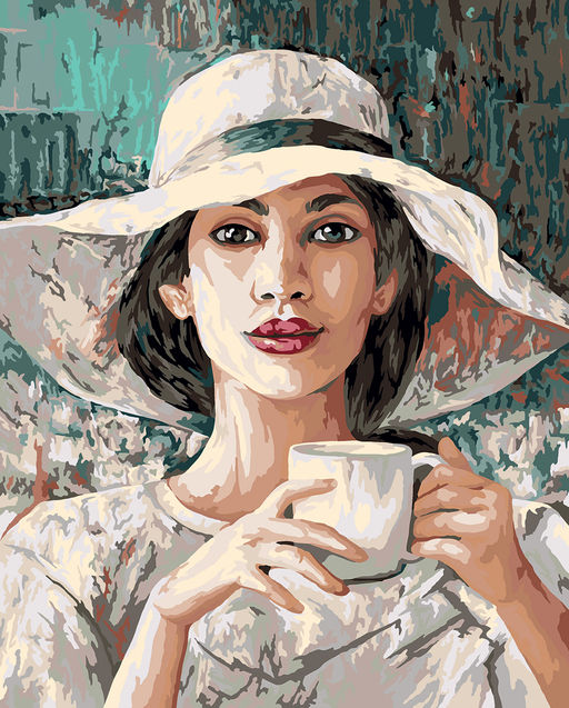 ФРЕЯ PNB/PLC-158 Набор для раскрашивания по номерам ( цветной холст ) 50 х 40 см Живописный портрет