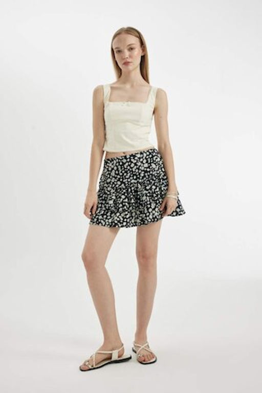 Марокканская мини-юбка с крутым принтом и высокой талией