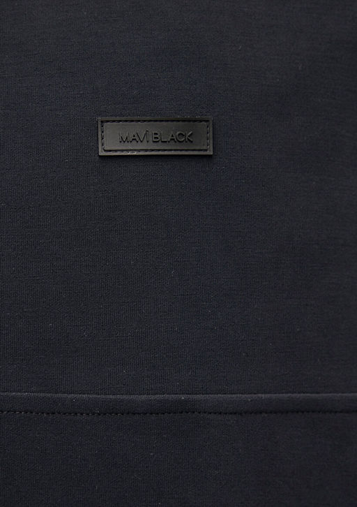 Kapusonlu Siyah Sweatshirt - Mavi фото 7