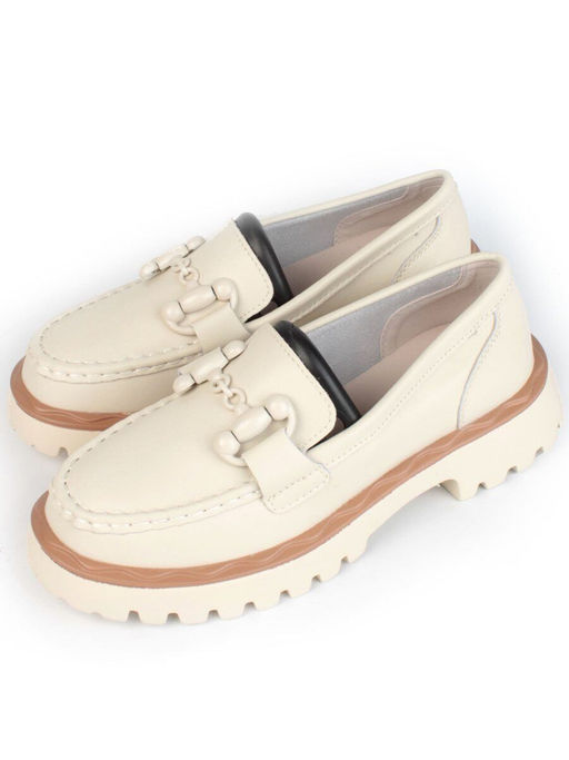 03-HY6-1D BEIGE Лоферы женские (натуральная кожа) - Фабричный китай фото 4