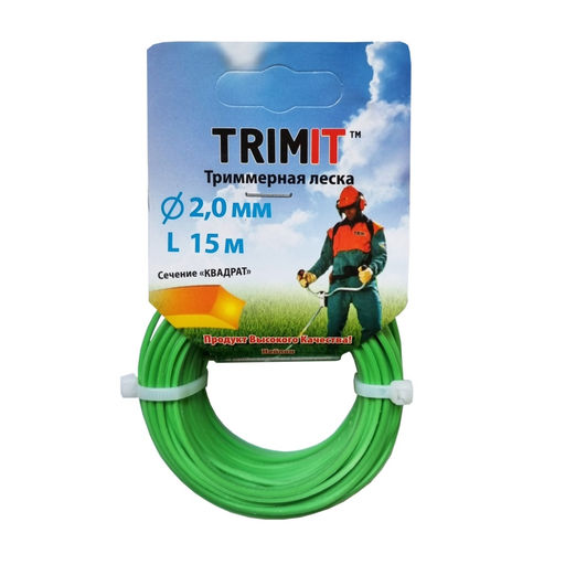Леска для триммера нейлоновая d2мм (15м) (квадрат)