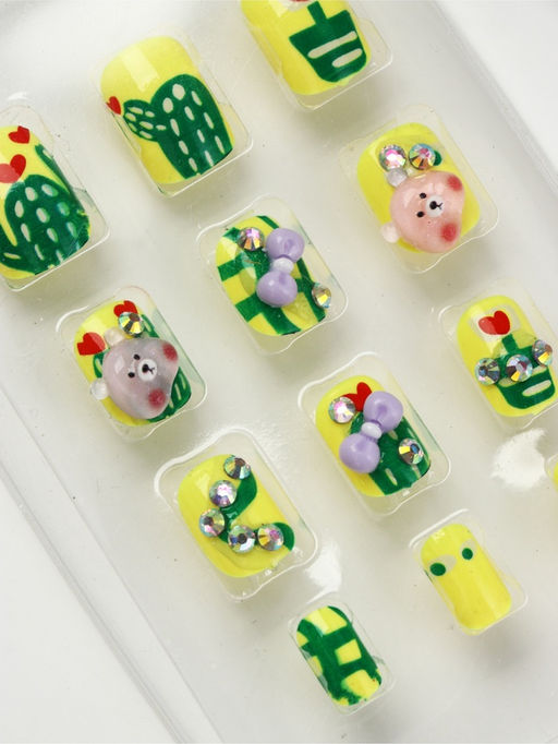 Детские накладные ногти «Мишка», 12 шт.