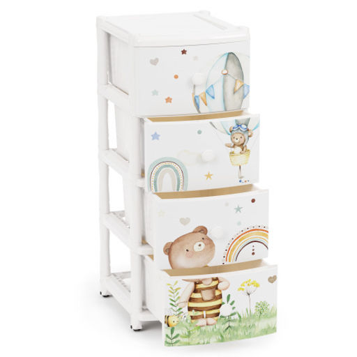 Комод "Мишутки" 4-х секционный М8668,,