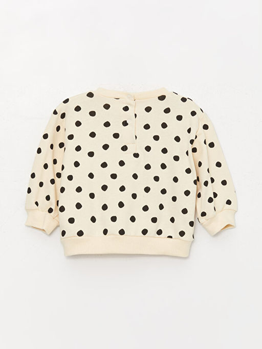 Bisiklet Yaka Uzun Kollu Bask?l? K?z Bebek Sweatshirt ve Tayt 2li Tak?m - Waikiki фото 3