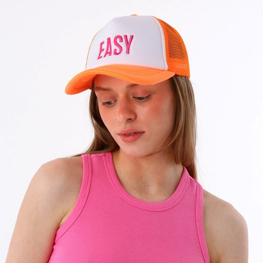Кепка женская с сеткой EASY, оранжевая, р-р 56