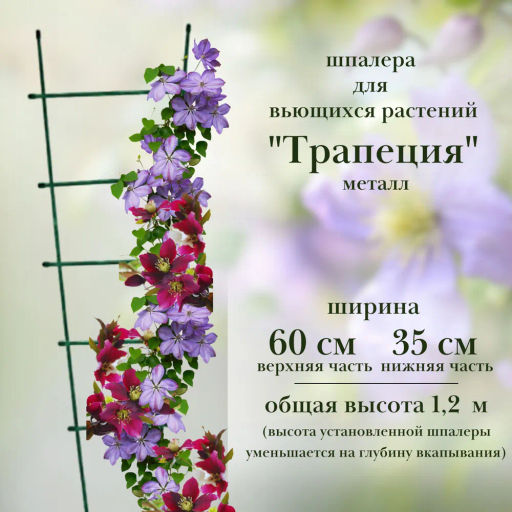 Шпалера ТРАПЕЦИЯ 1,2м (выс. 1,2,м, шир. 0,35-0,6м) ст.тр. 10мм
