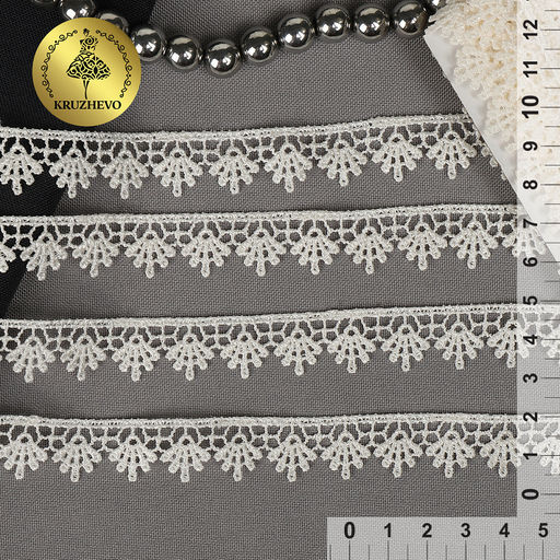 Кружево гипюр KRUZHEVO арт.TBY.1062 шир.16мм цв.F102 молочный, уп.13,71м