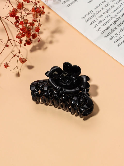 Цена за 12 шт. Крабик для волос «Ночка», роза, 6.8 см, матовый и глянец, МИКС