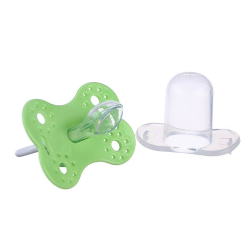 Соска - пустышка ортодонтическая, силикон, Грибочек, с колпачком, +0мес., цвет зеленый - Крошка я фото 2