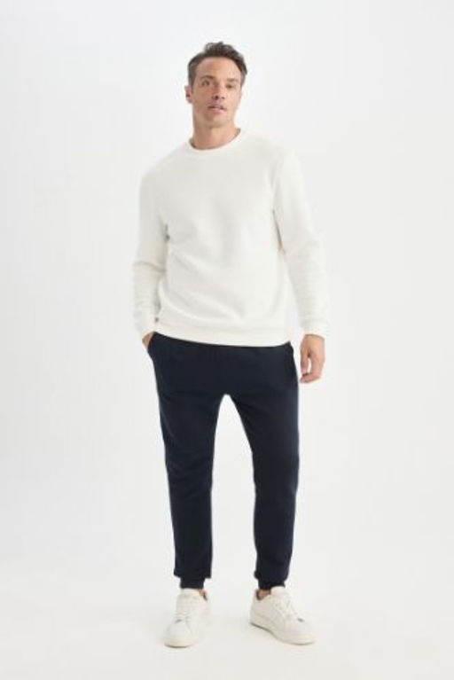 Slim Fit Dar Kesim Jogger Esofman Alt? Basic Duz Pike Beli Bagc?kl? Lastikli Paca Cepli