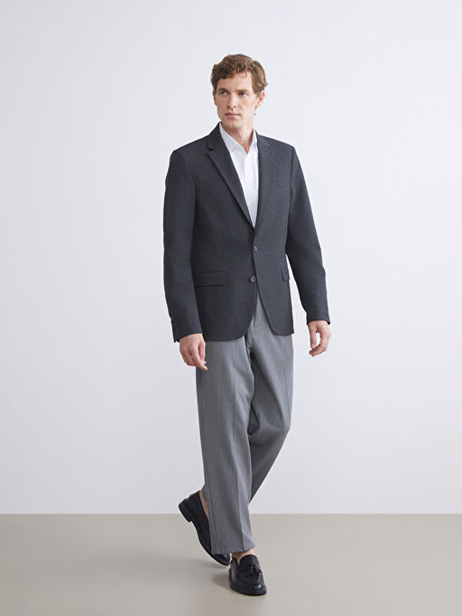 Standart Kal?p Erkek Blazer Ceket