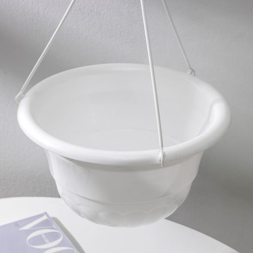 Кашпо для цветов подвесное «Грация», 4.5 л, пластик, белое