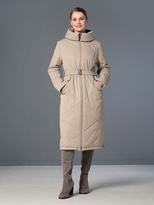25322 Пальто дем. бежевый - Dizzyway фото 2