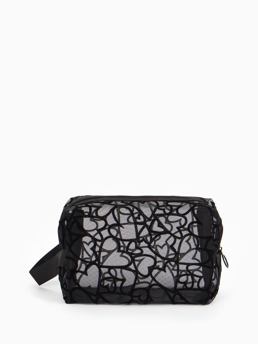 Косметичка Black beauty, с ручкой, на молнии, чёрная