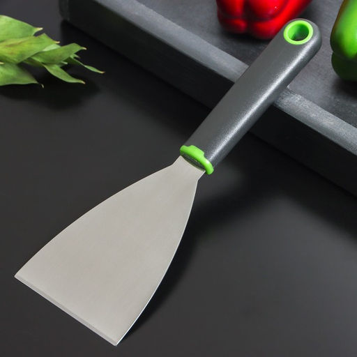Лопатка-скребок Доляна Lime, 23,58 см, цвет чёрно-зелёный