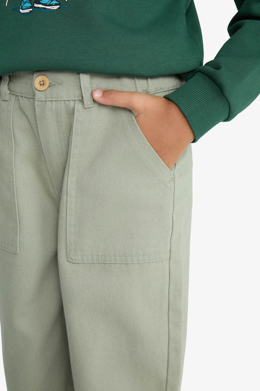 %100 Pamuk Loose Fit Standart Pa_a Gabardin Pantolon Erkek _ocuk - Defacto фото 6