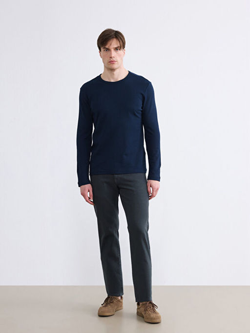 Bisiklet Yaka Uzun Kollu Erkek Ti??rt