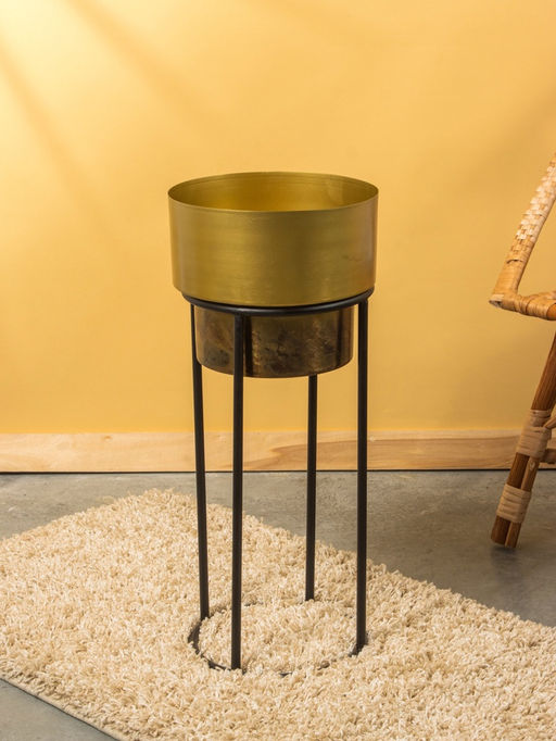 Кашпо на подставке «Золото Скифов», 28×28×61 см, железо