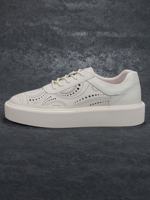 05-PDD166-1 BEIGE Кроссовки женские (натуральная кожа) - Фабричный китай фото 11