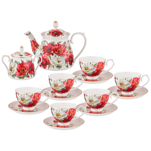 ЧАЙНЫЙ СЕРВИЗ LEFARD МАКИ НА 6 ПЕР. 14 ПР.