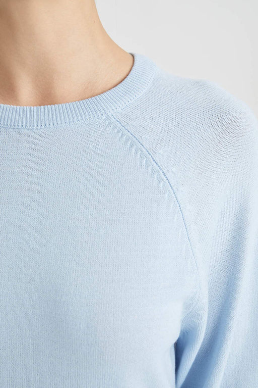 Свитер Relax Fit с круглым вырезом - Defacto фото 4