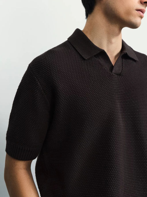 Джемпер поло фактурной вязки / Zarina фото 6