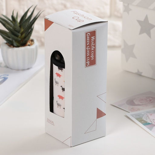 Бутылка для воды «Абстракция», 300 мл, h=17 см, в чехле, стекло, МИКС