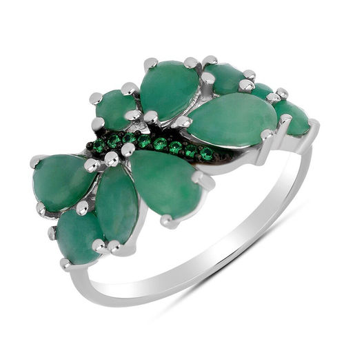 Кольцо, изумруд берилл , наноизумруд, Альберта