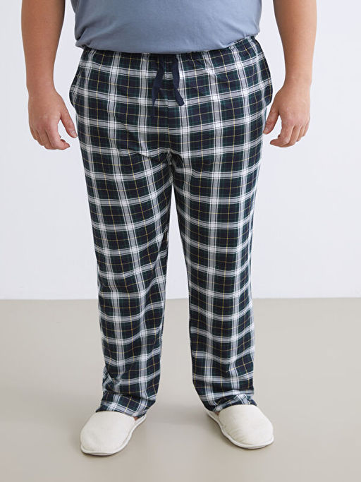 B?y?k Beden Standart Kal?p Ekose Erkek Pijama Alt