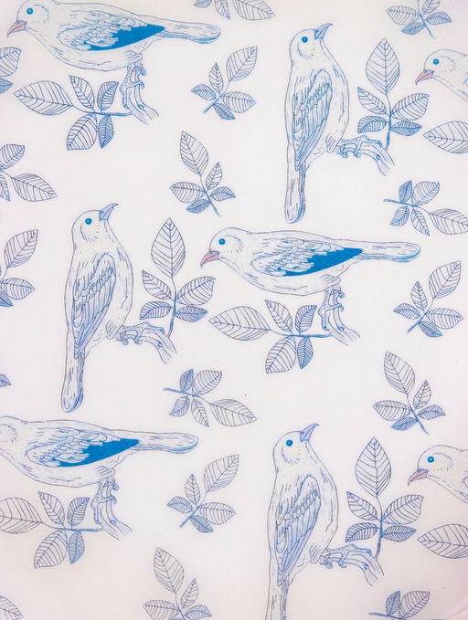 Блюдо «Синие птицы», 25.5×25.5×6 см, дерево манго