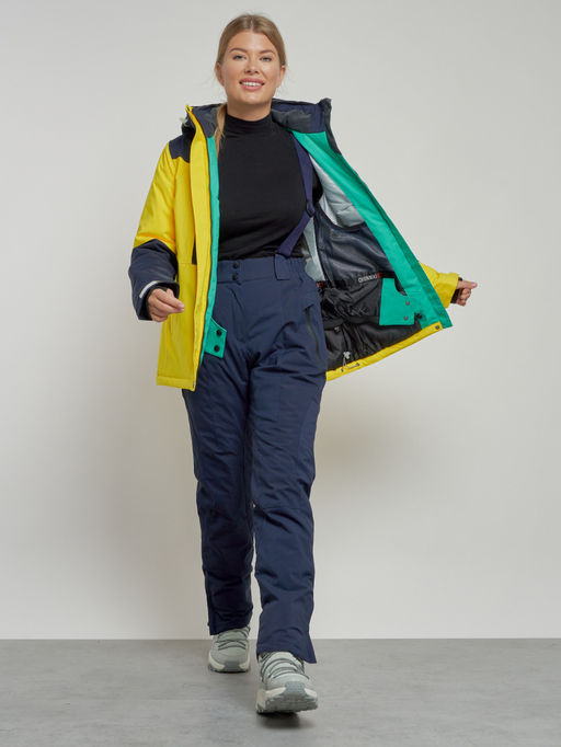 Горнолыжный костюм женский зимний желтого цвета 03307J - Chunmai фото 11