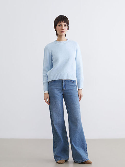 Bisiklet Yaka Kad?n Triko Kazak