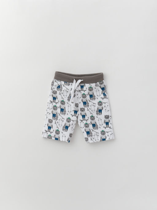 Шорты для мальчика с принтом, белый - Lesi kids фото 7