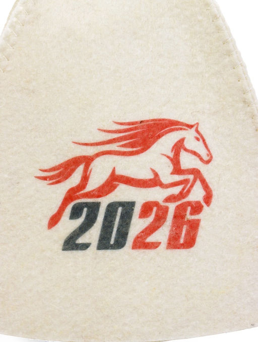 Шапка для бани с принтом "СГ 2026", светлая