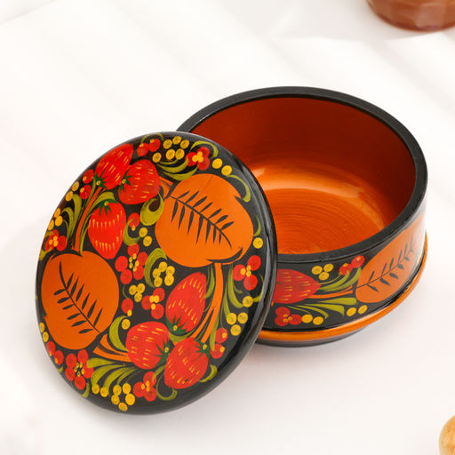 Коробка «Ягодка», большая, 13×7 см, хохлома