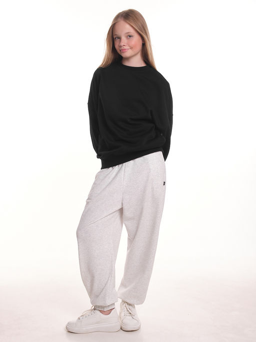 Толстовка оверсайз для девочки 22-2017 черный - Mini maxi фото 5