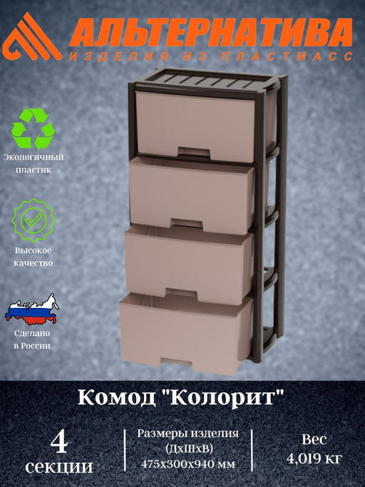 Комод "Колорит" 4-х секцион. (венге) М7836