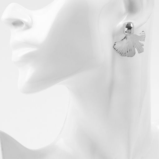 Серьги металл «Абстракция» хвост, цвет серебро - Qf фото 4